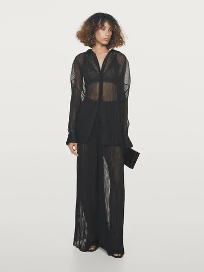 Chemisier ample et long plissé