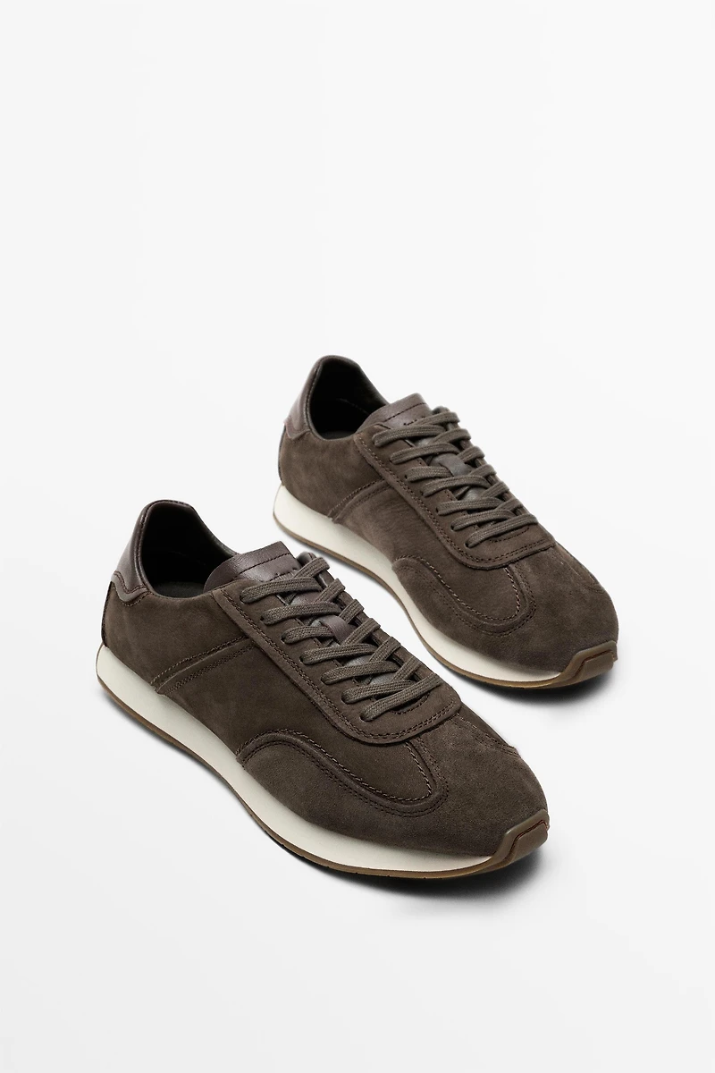 Milled nappa leather sneaker