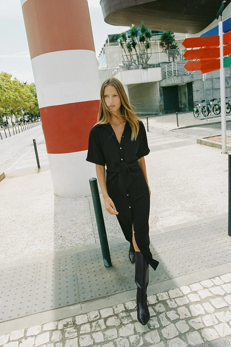 ROBE MI-LONGUE NŒUD