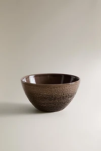 EARTHENWARE BOWL WITH RAISED DESIGN