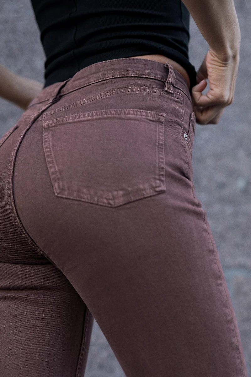 TRF HIGH-WAISTED CROPPED FLARE JEANS