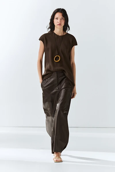 100% linen asymmetric top
