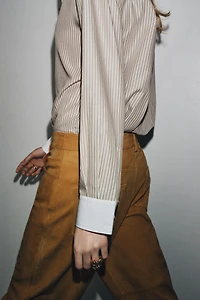 ZW COLLECTION CONTRAST STRIPED SHIRT