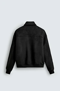 FAUX SUEDE QUILTED JACKET