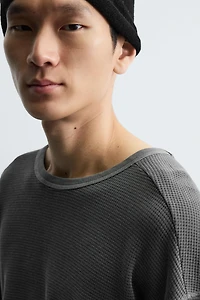 WASHED WAFFLE KNIT T-SHIRT