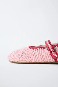 CROCHET EFFECT BALLET FLATS