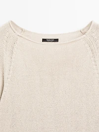 Purl knit cutwork sweater