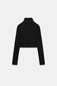 CROPPED ZIP SWEATSHIRT