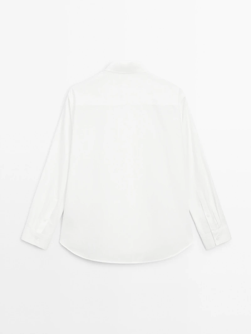 Chemise popeline boutons dissimulés