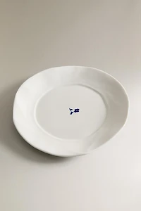 PORCELAIN DESSERT PLATE WITH FLORAL PRINT
