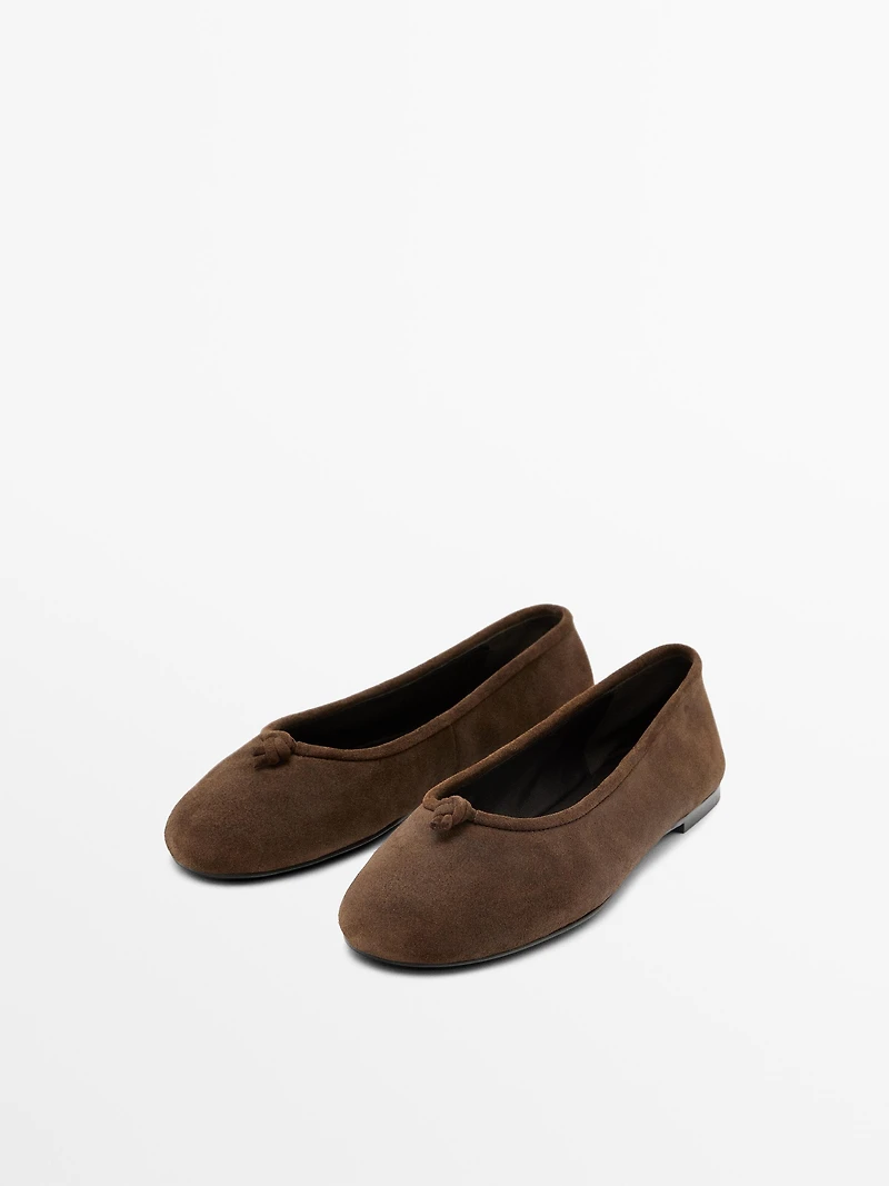 Ballerine en cuir à nœud