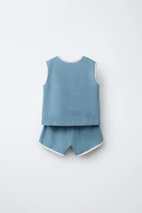 TEXT T-SHIRT AND SHORTS SET
