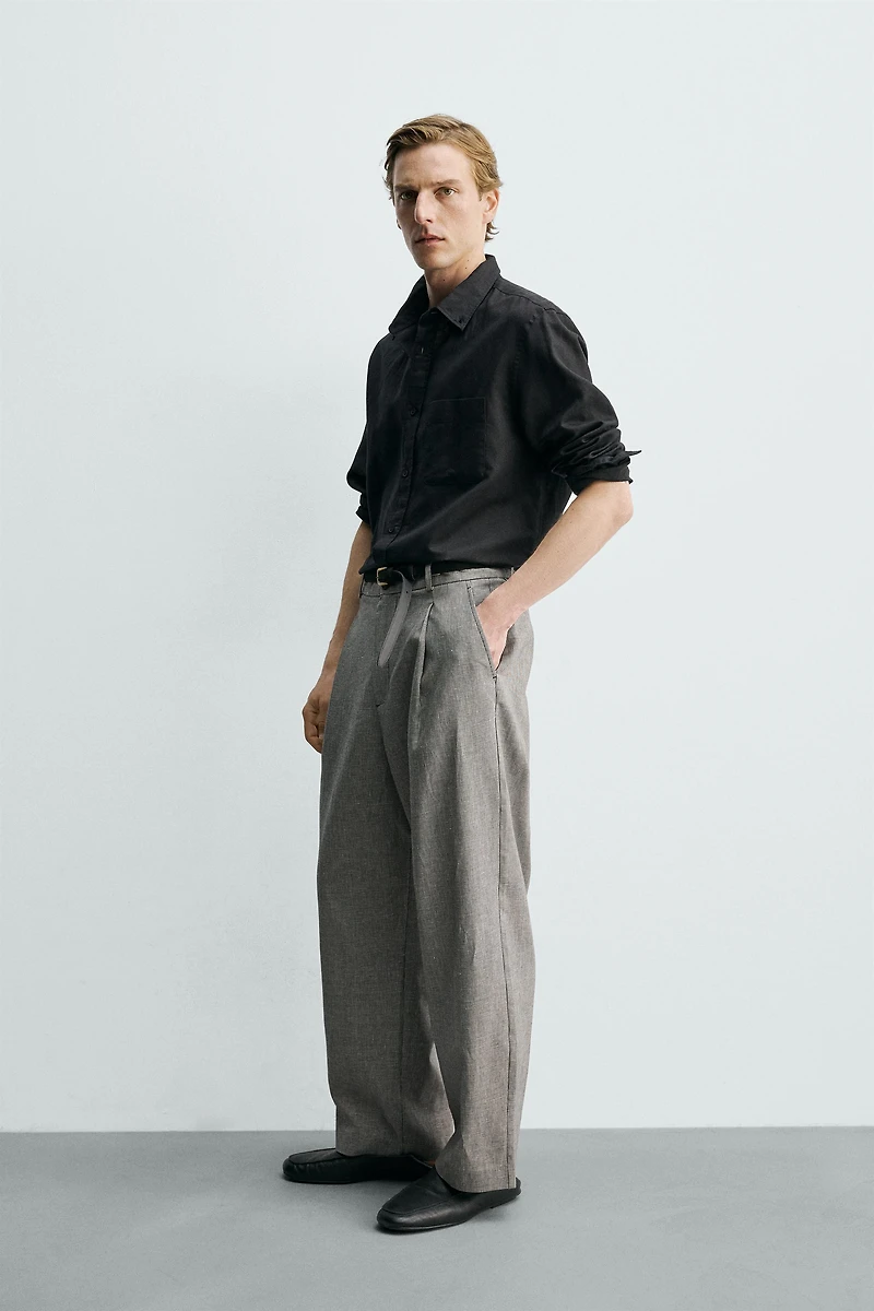 RELAXED FIT LINEN - COTTON PANTS