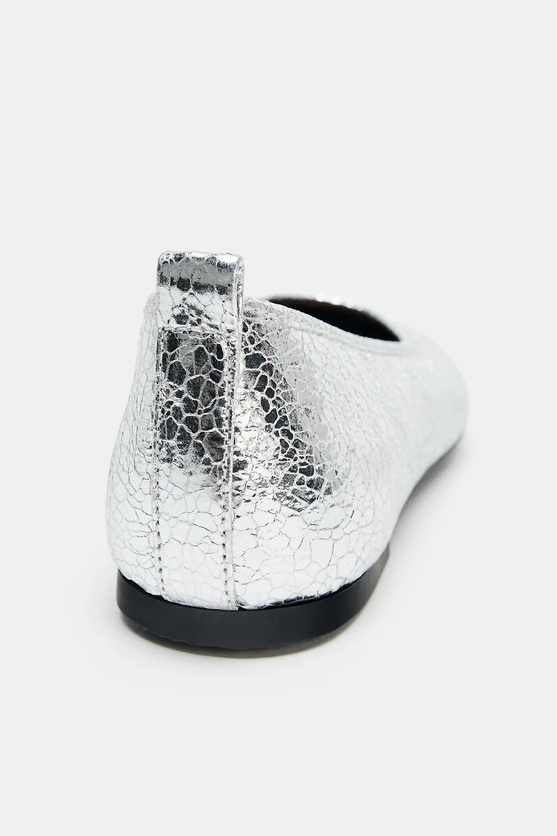 METALLIC BALLET FLATS