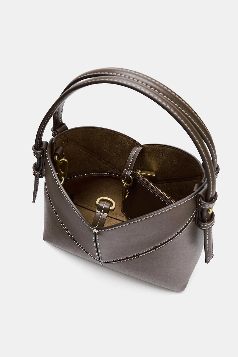 MINI SEAM DETAIL BUCKET BAG