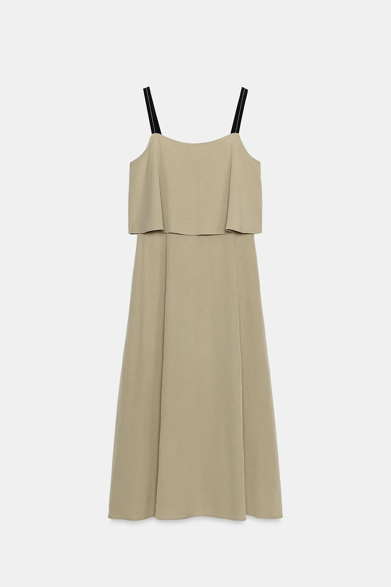 DOUBLE LAYER STRAPPY MIDI DRESS