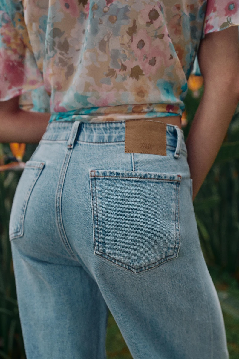 Z1975 HIGH WAIST WIDE LEG POCKET JEANS