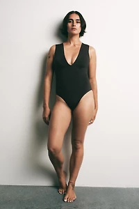 V-NECK POLYAMIDE BODYSUIT