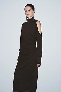 KNIT CUT OUT MIDI DRESS