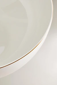 PORCELAIN SALAD BOWL WITH GOLD RIM