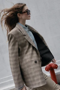 OVERSIZED PLAID BLAZER