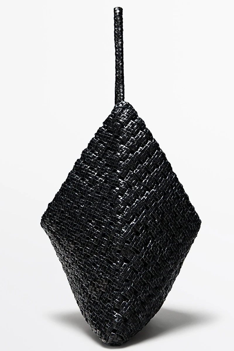 Braided nappa leather bag