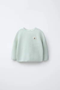 EMBROIDERED DOG PURL KNIT JUMPER