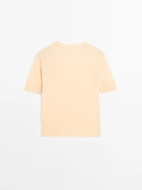100% wool short sleeve fine knit sweater - STUDIO