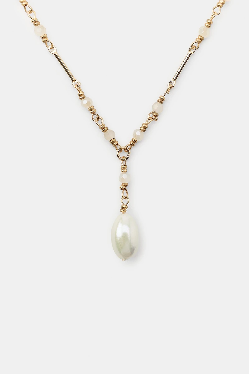 MIXED PEARL CASCADE NECKLACE