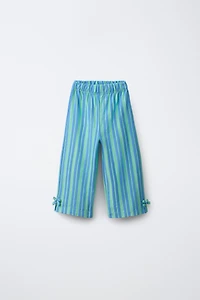 PANTALON STRUCTURÉ À RAYURES ET LACETS