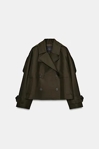 WATER REPELLENT SHORT TRENCH COAT ZW COLLECTION