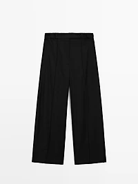 Barrel fit trousers with elasticated waistband