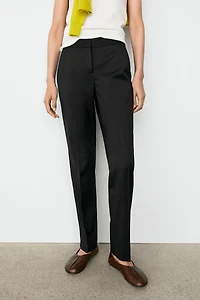 100% cold wool straight-leg pants