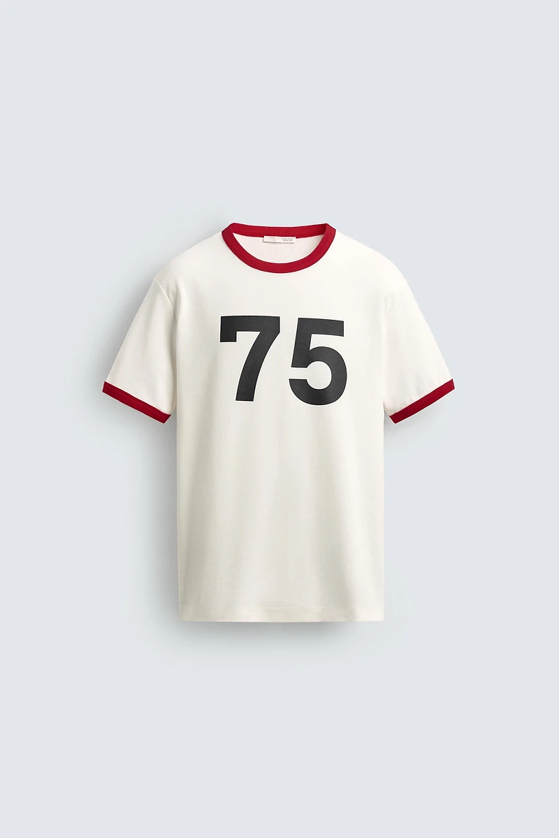 CONTRAST RIB NUMBER T-SHIRT