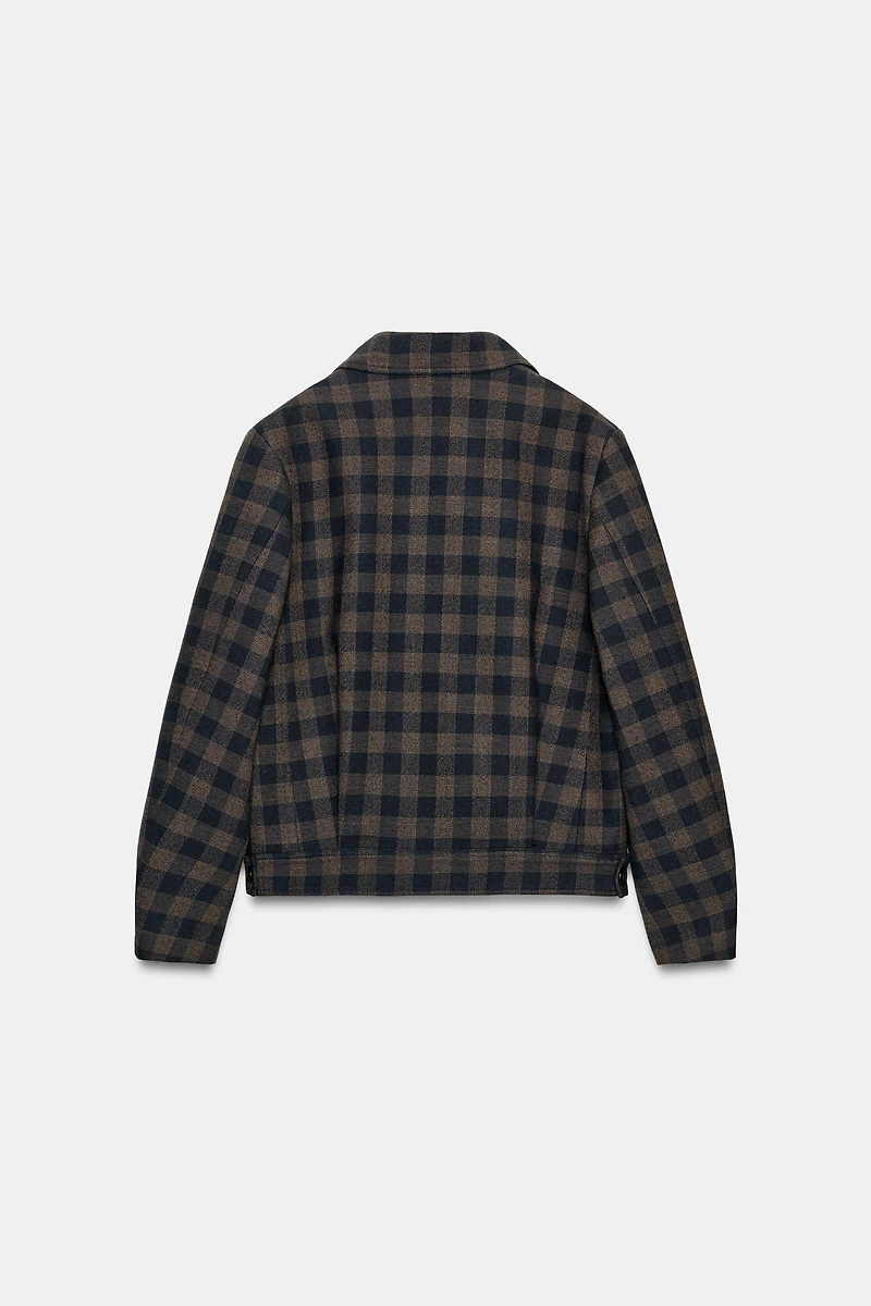 PLAID DOUBLE-BREASTED JACKET ZW COLLECTION