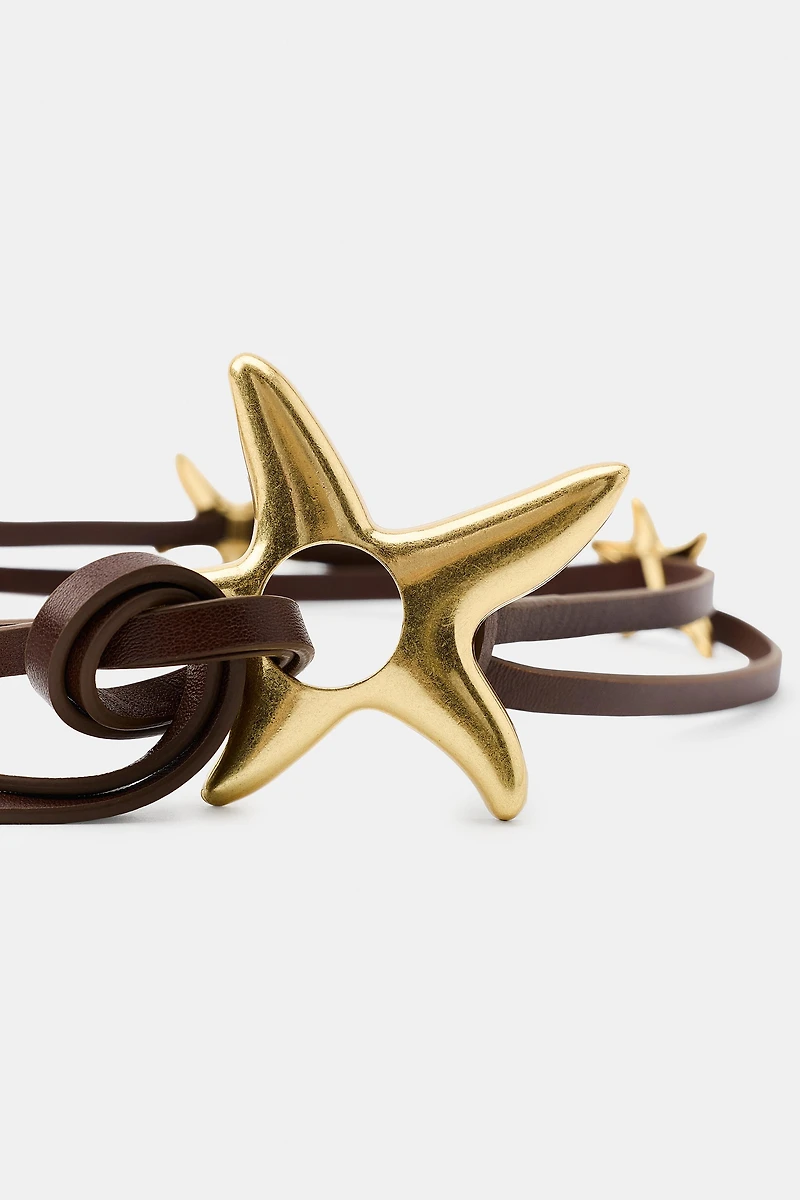 100% LEATHER DOUBLE STAR BELT