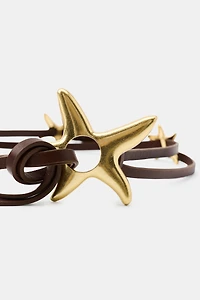 100% LEATHER DOUBLE STAR BELT