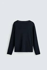 MERCERIZED FINISH TEXTURED SWEATER