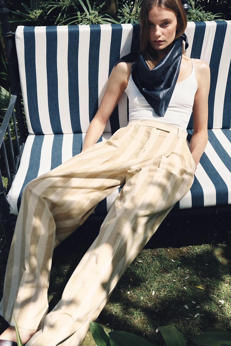 ZW COLLECTION STRIPED WIDE LEG PANTS