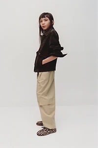 BUCKLED BARREL CARGO PANTS