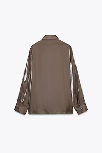 IRIDESCENT FLOWY SHIRT