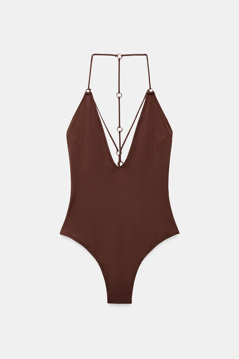PLAIN EYELET SWIMSUIT
