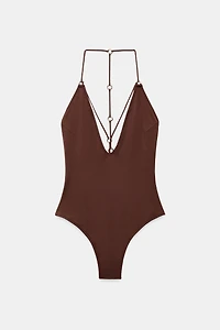 PLAIN EYELET SWIMSUIT