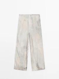 Pantalon droit fluide imprimé