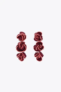 CONTRAST FLORAL FABRIC EARRINGS