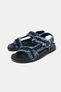 DENIM PLATFORM SANDALS