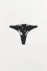 FLORAL LACE THONG