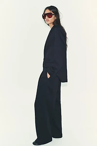 STRAIGHT CUT BUTTONED BLAZER