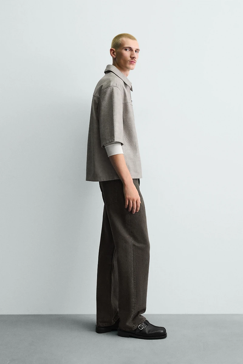 SURCHEMISE RELAXED FIT MATIÈRE SYNTHÉTIQUE