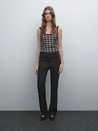 Mid-rise regular fit stretch trousers